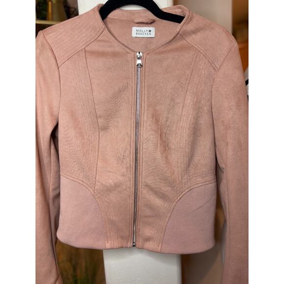 ⭐Molly Bracken Pastel Pink Suede Jacket Size Small 4-8 - Picture 3 of 6